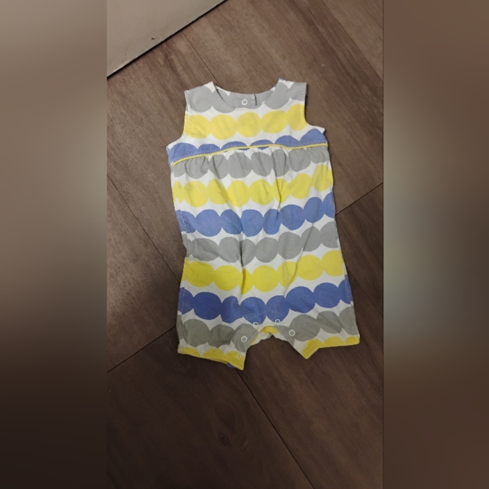 Baby Boden Sleeveless Patterned Cotton Onesie Sz 6-12M
